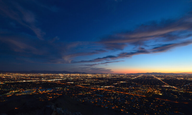 Phoenix city lights at dusk