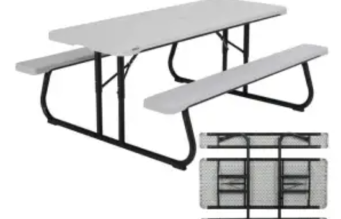 Lifetime 6 ft Classic Folding Picnic Table, Gray (260265)